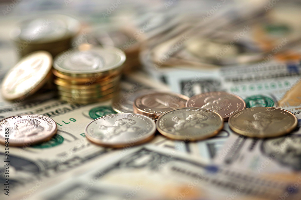 money, financial background, pile of coins and calculator and pen on financial chart, bills and bitcoins and crypto currency, stock market finance money, financial background, pile of coins and calculator and pen on financial chart, bills and bitcoins and crypto currency, stock market finance