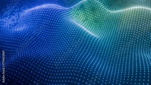 Animated abstract technology dark background. Glowing random dots. Data, hi-tech concept. Looped stock animation motion graphics design. Footage for backdrop.