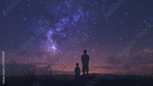 Stargazing Together  A Father and Son   s Night Sky Adventure
