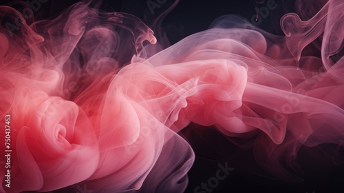 Abstract pink smoke on a dark background. An atmosphere of mystery and magic. The texture of steam and smoke.