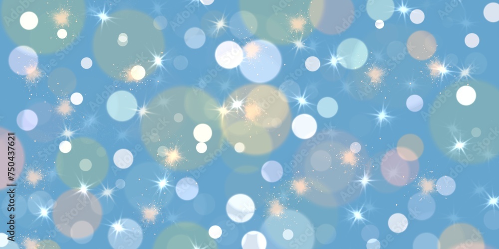 Background with bokeh effect. Heavenly color. Light blue with shine