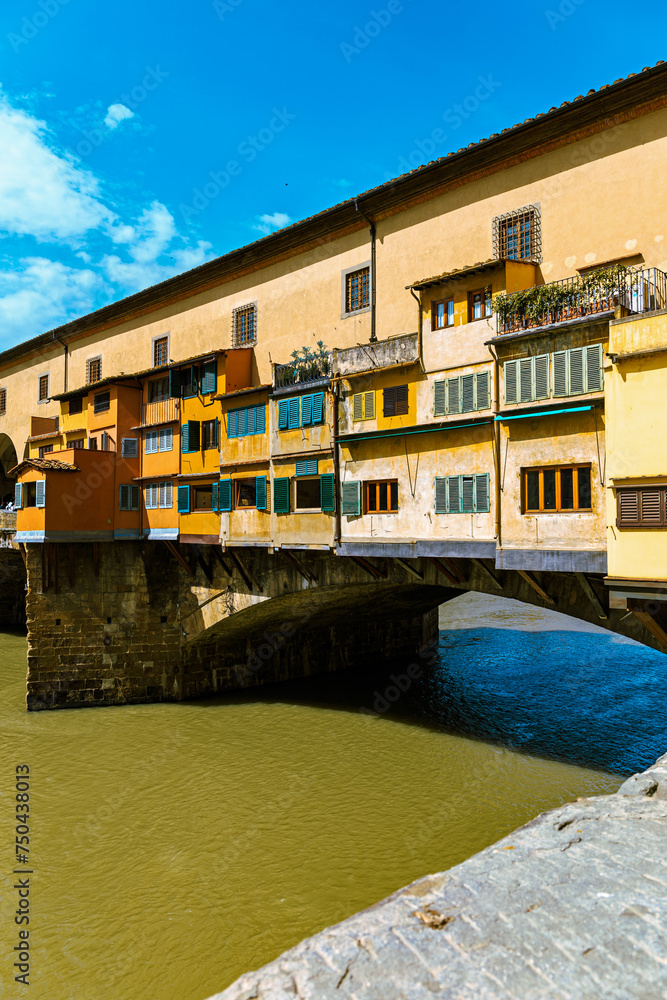 Golden bridge in Florence close-up