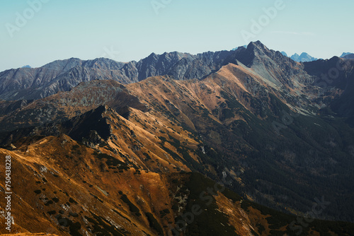Mountain landscape in Tatra National Park in Poland. Popular tourist attraction. Amazing nature scenery. Best famous travel locations