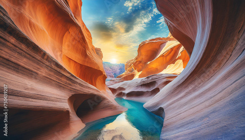 Antelope canyon in Arizona - background travel concept