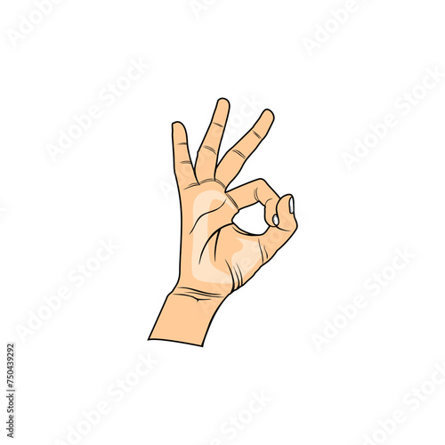 hand gesture of approval or okey vector illustration