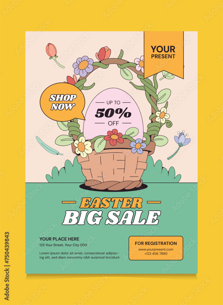 Retro Easter Sale Poster Design. Suitable For Promotion Poster Retro Easter Sale Poster Design. Suitable For Promotion Poster