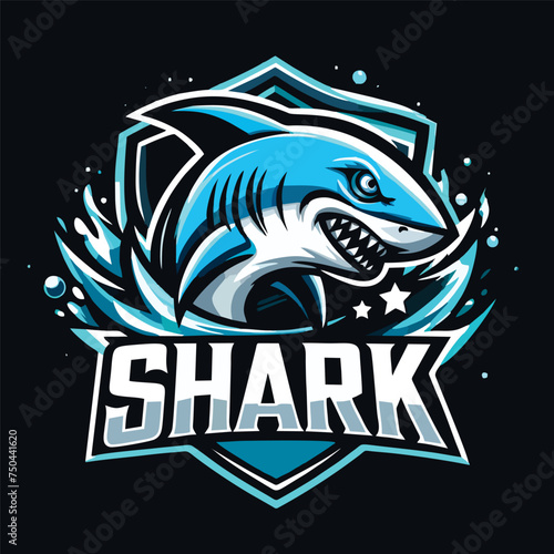 shark logo esport style vector illustration