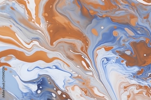 abstract background with blue  orange and brown paint splashes.