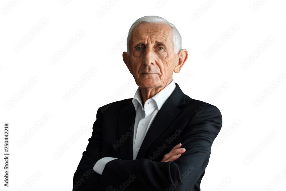 Portrait studio Smart and healthy senior business man wearing suit and t shirt that posing and smiling relaxedly isolated on transparent png background. Portrait studio Smart and healthy senior business man wearing suit and t shirt that posing and smiling relaxedly isolated on transparent png background.