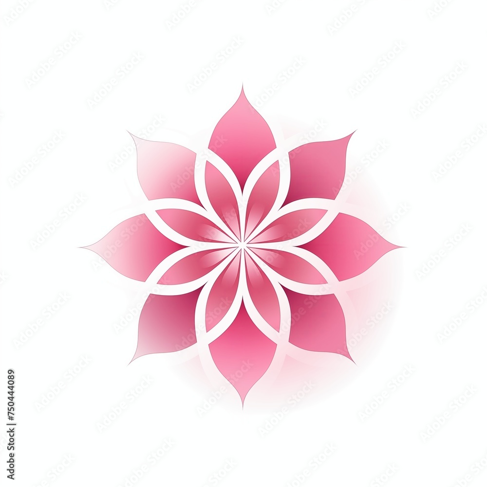 Pink floral design, embodying balance and harmony with its symmetrical petals. Pink floral design, embodying balance and harmony with its symmetrical petals.