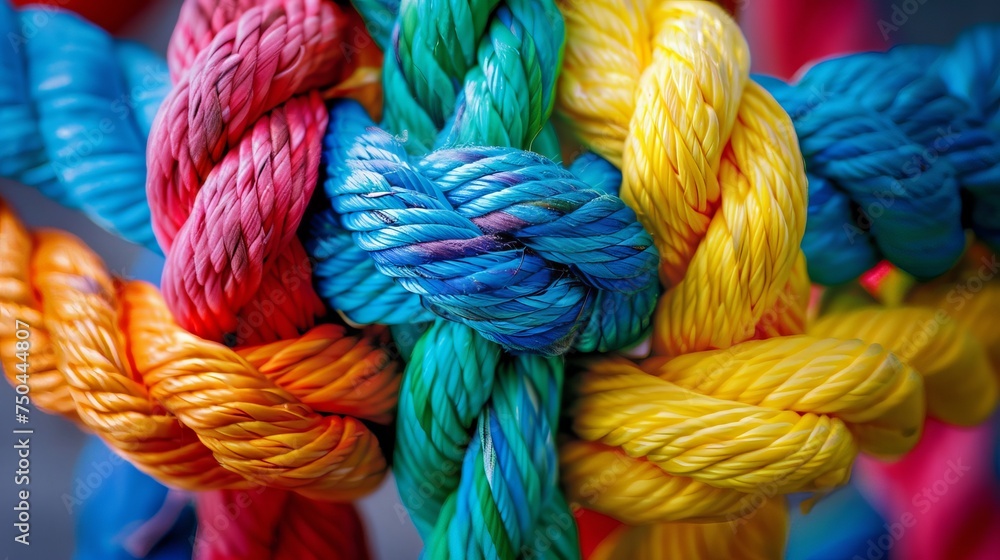 Colorful Rope Network on Diverse Background