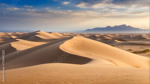 A sea of sand, the dune undulates in graceful curves, its ever-shifting surface a canvas for the wind to paint upon.