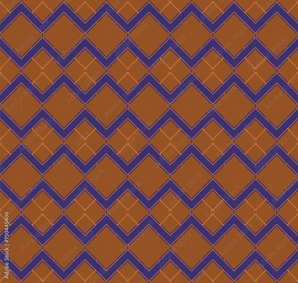 Abstract zig zag line waves seamless pattern. Geometric pattern with blue and brown colors. Vector illustration. Abstract zig zag line waves seamless pattern. Geometric pattern with blue and brown colors. Vector illustration.