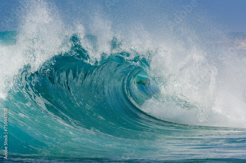 USA,Hawaii Islands, Oahu, Breaking wave of Pacific Ocean photo