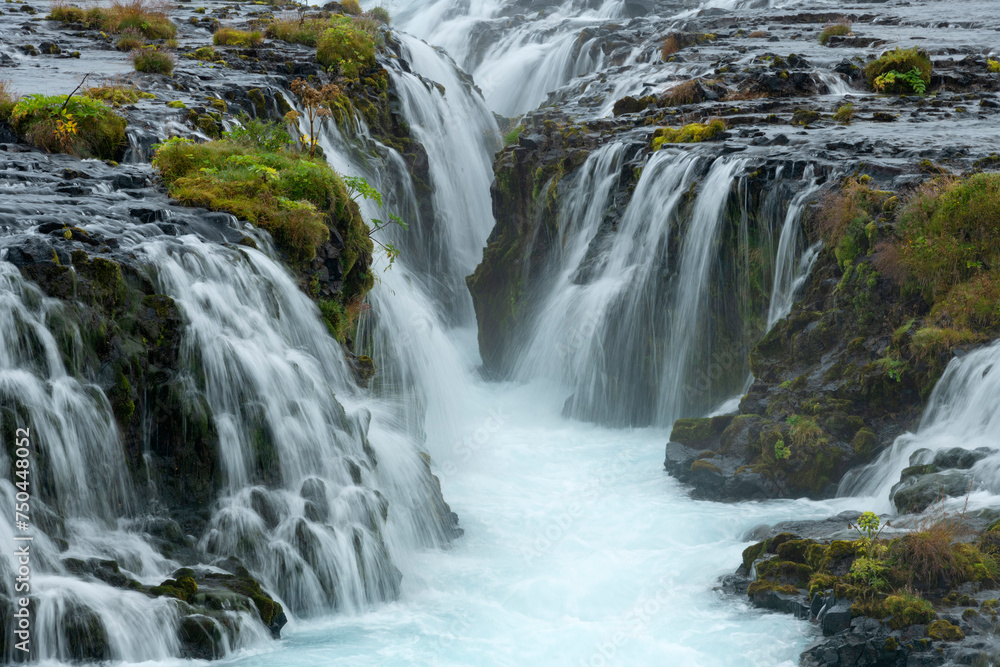 Iceland, Sudurland,Long exposure of Bruarfoss waterfall Iceland, Sudurland,Long exposure of Bruarfoss waterfall