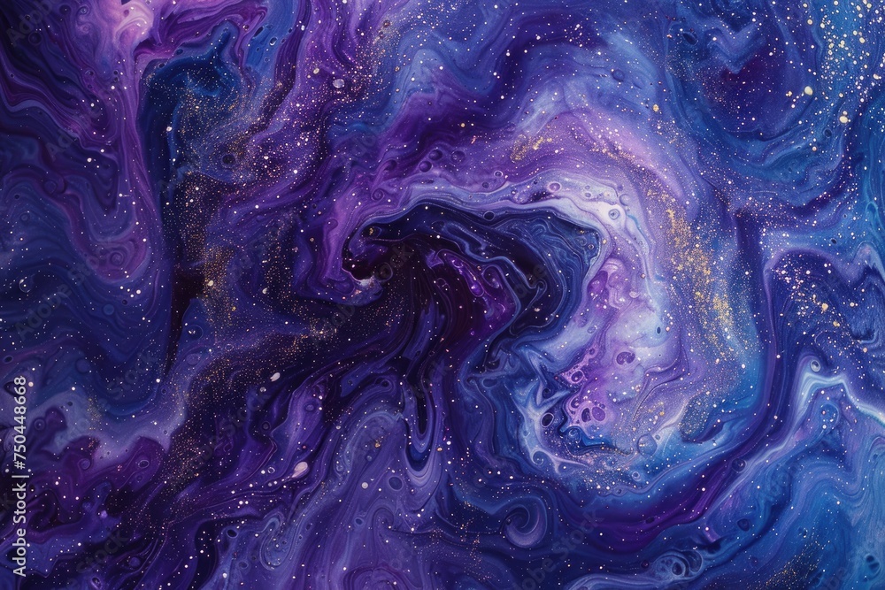 Obraz premium Abstract formations resembling planetary orbits and cosmic trajectories against a backdrop of swirling galaxies