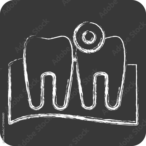 Icon Toothache. related to Body Ache symbol. chalk Style. simple design editable. simple illustration