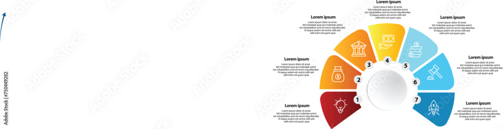 Collection of vector circle chart infographic templates for ...