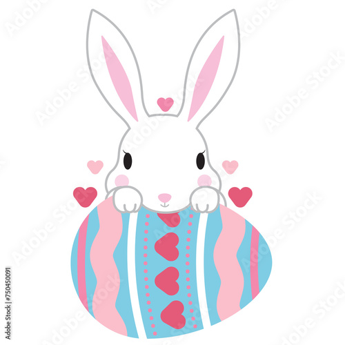 Easter bunny with pastel egg