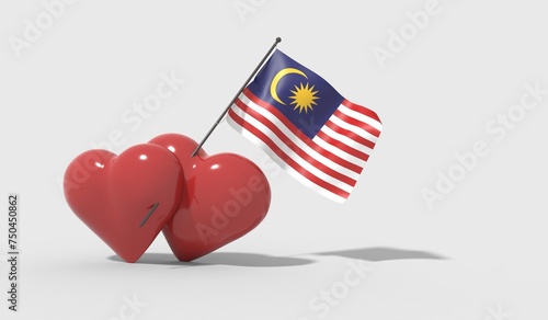 Cuori uniti da una bandiera con colori Malaysia photo