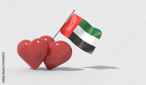 Cuori uniti da una bandiera con colori  United Arab Emirates photo