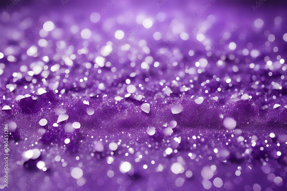 Fototapeta Purple festive background with sparkles in the bokeh