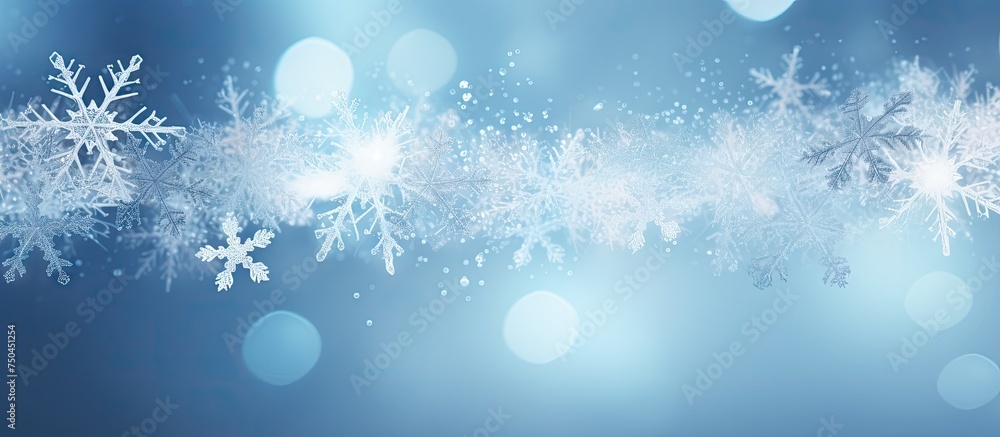 Snowflake Magic: Ethereal Winter Background Illuminated by Soft Light and Falling Flakes Snowflake Magic: Ethereal Winter Background Illuminated by Soft Light and Falling Flakes
