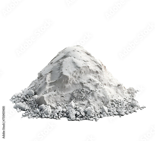 3d rendering of a pile of paster mixes mortar. Isolated on a transparent background. Construction and Repair. Building and Reconstruction