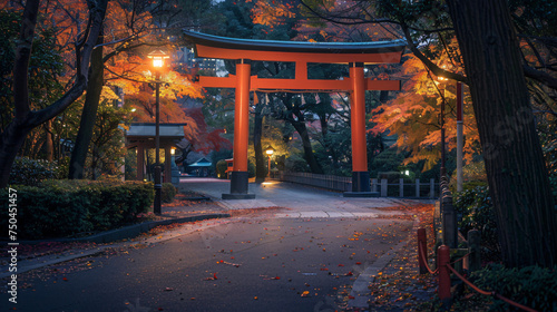 The Torii gate a Shrine in Tokyo Japan