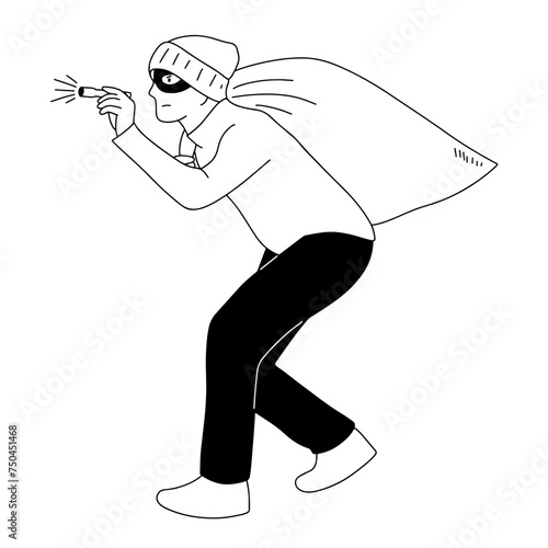 thieves make off with the stolen goods, vector