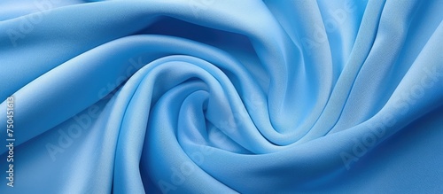 Ethereal Blue Fabric Swirl - Mesmerizing Top View Circular Pattern Background