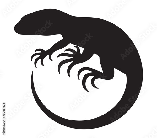 Agama Lizard vector illustration on white background.