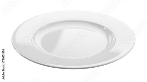 A simple white plate on a plain white background. Perfect for food photography projects