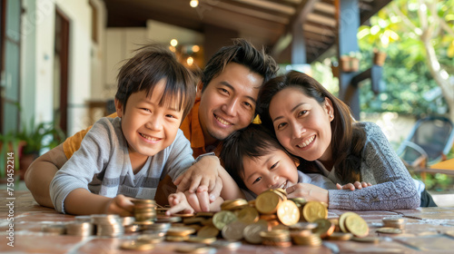 A family saving money for their future
