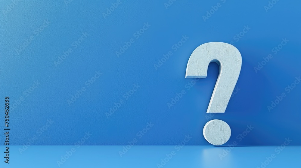 Simple and clear image of a white question mark on a blue background. Suitable for various design projects Simple and clear image of a white question mark on a blue background. Suitable for various design projects