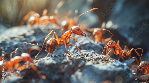 Group of ants on a rock, suitable for nature themes © Fotograf