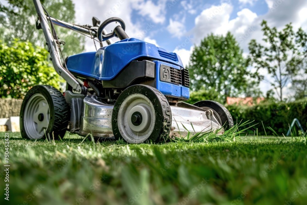 lawn mower in the garden lawn mower in the garden