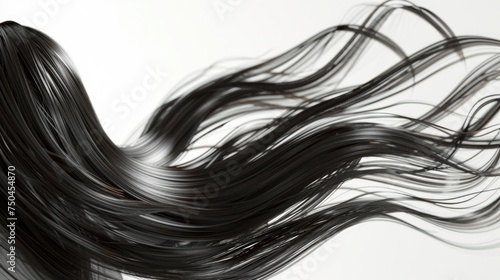 A woman with long black hair blowing in the wind, suitable for beauty or fashion concepts © Fotograf