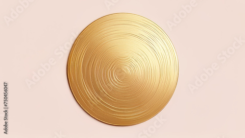 3d illustration of a gold circle on a white background with shadow photo