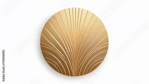 3d illustration of a gold circle on a white background with shadow