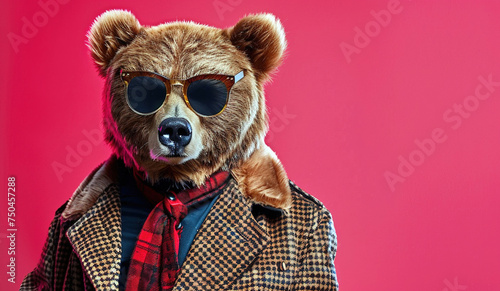 bear in glamorous high class fashion clothes © dragan jovic