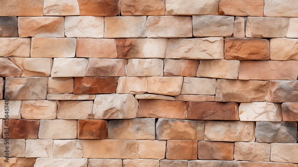 Fototapeta premium Abstract stone wall texture as background, vintage wall with copy space