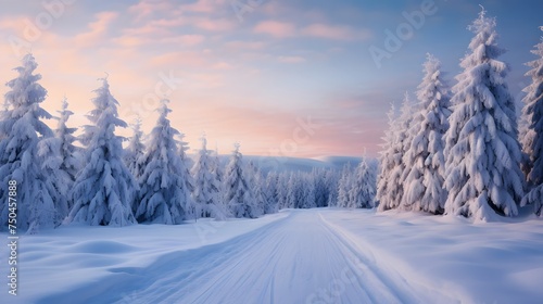 雪の山道