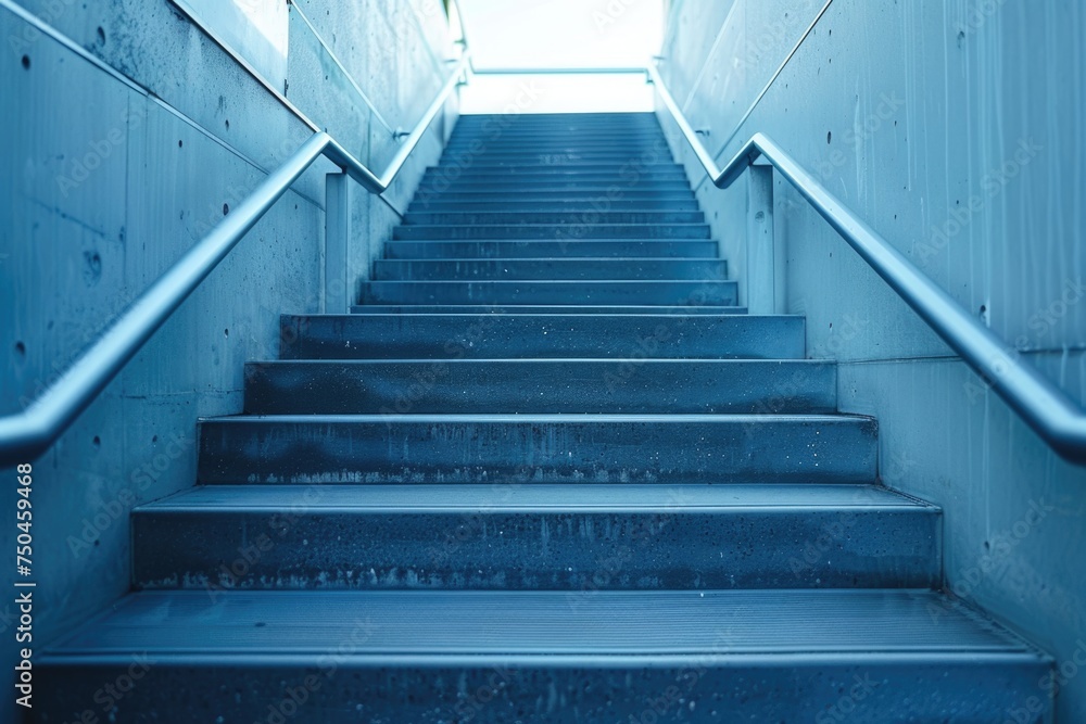Fototapeta premium A set of stairs leading up to the top of a building. Suitable for architectural and urban concepts