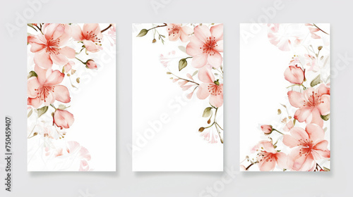 Elegant floral art templates for wedding and birthday invitation designs