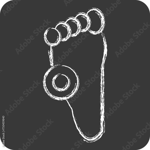 Icon Pain Foot. related to Body Ache symbol. chalk Style. simple design editable. simple illustration