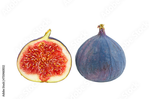 Whole and sliced figs