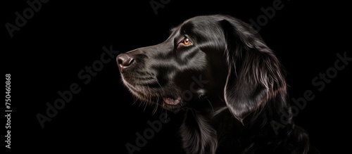 Majestic Black Canine with Unique Facial Marking Shows Power and Grace © HN Works
