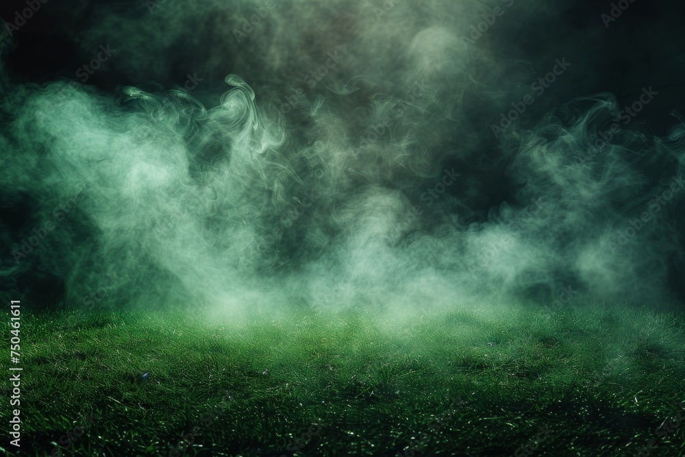 smoke grass green background dark ground light smell toxic black bad fog stadium stink mist