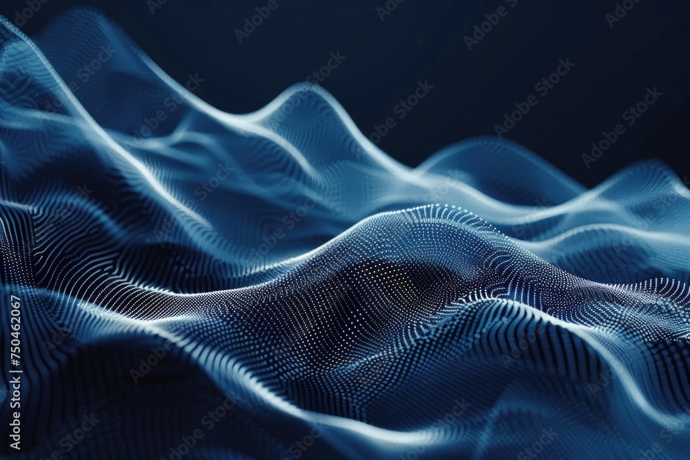 Detailed view of a textured wavy fabric, suitable for backgrounds or design elements Detailed view of a textured wavy fabric, suitable for backgrounds or design elements